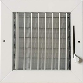 6" x 6" Adjustable Blade Sidewall Ceiling Register Vent Cover Diffuser Heavy Duty Stamped Steel (Listed Size is Duct Opening Inside Measurement)