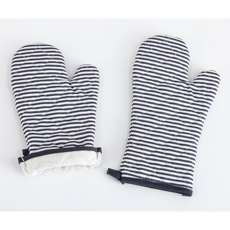 Home Beyond & HB design - Grey Stripe Oven Mitts