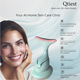 QTIEST Care Face Massager, Anti-Aging & Skin Toning Electric Facial Massager Device, Microcurrent EMS Red Light Face Lifting Device, Face Sculpting Lift Tool, Non-Invasive Clean Beauty Facial Massager