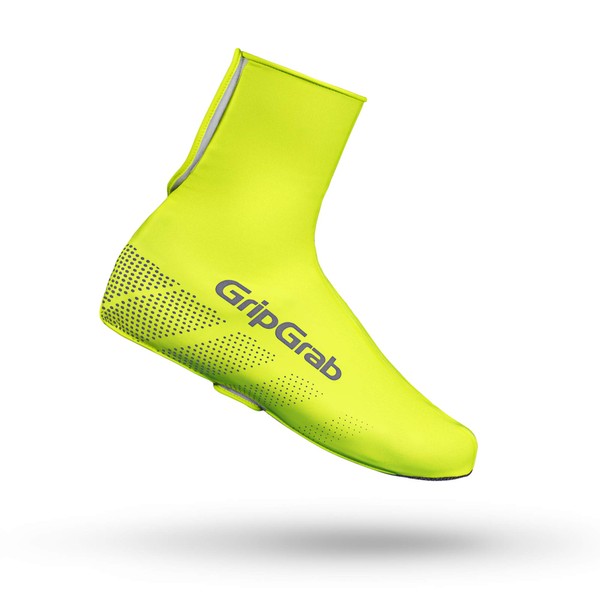 GripGrab Ride Waterproof Windproof Road Bike MTB Cycling Overshoes Adjustable Bicycle Rain Shoe Covers Black Neon, Yellow Hi-Vis, S (EU 38-39//UK 5.5-6)