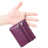 Ladies Genuine Leather Wallet with Key Ring, Purple, purse