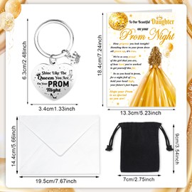 HOWAF Prom Gifts for Girls Granddaughter, Prom 2025 Card granddaughter Graduation Card School prom Night Greeting card with Envelope Keyring Keychain Granddaughter Graduation Gifts for Her