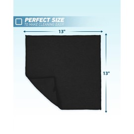 REUCLOTHIM Microfiber Cleaning Cloth 24 Pack Cleaning Towels,13"x13" Highly Absorbent Cleaning Supplies,Lint-Free Dusting Cloths for Kitchen, Dish,Window，Household Cleaning.(Black)