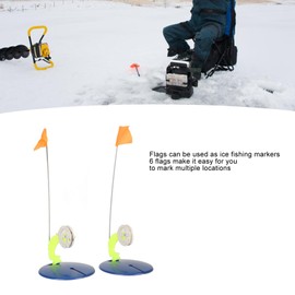 Sonew 6 Set Ice Fishing Flag Kit, Winter Fishing Rod Indicator Flag for Man and Woman Outdoor Activity, Ice Fishing Equipment for Winter Fishing Accessory