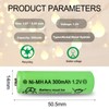 Ni-Mh AA 300mAh 1.2V Solar Light Rechargable Batteries 10 Pack,1.2