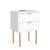 Masupu Nightstand with Charging Station,Mid-Century Modern Bedside Table with 2