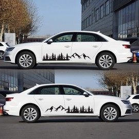 YULLING 1 Pair Mining Tree Forest Vinyl Graphics Kit DIY Car Side Body Stickers Decoration for Car, Truck, Camper, RV, Trailer,