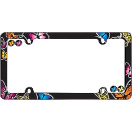 Cruiser Accessories 23053 Butterfly License Plate Frame, Chrome w/Fastener caps