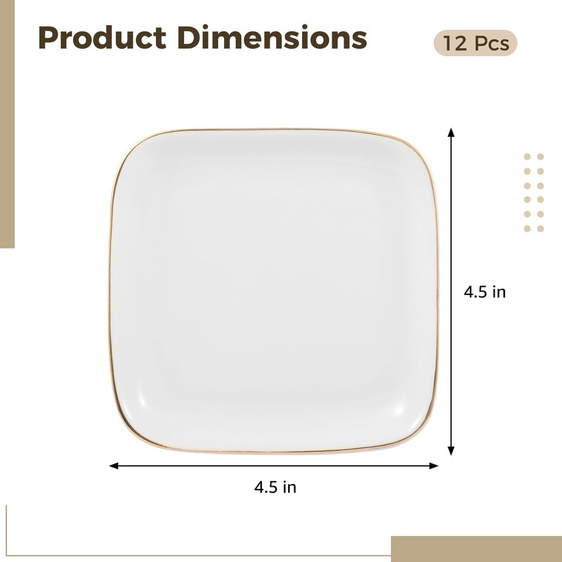 OMISTAR 12 PCS Ceramic Jewelry Tray, 4.5 Inch Ceramic Jewelry