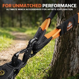Tree Saver Strap with S-Shaped Hook Recovery Tow Strap Kit