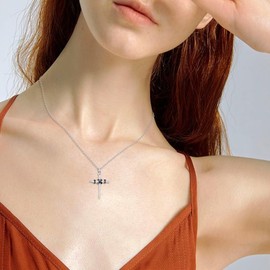 HOPEEZZ 3 Nail Cross Necklace for Men Sterling Silver 3 Nails Jesus Cross Pendant Christian Gifts