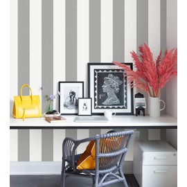 Erfoni Stripe Peel and Stick Wallpaper Black and White Contact Paper Stripe Self Adhesive Wallpaper Modern DIY Wallpaper Removable Contact Paper for Cabinets Aceent Wall Decor Vinyl Roll 17.7"x118"