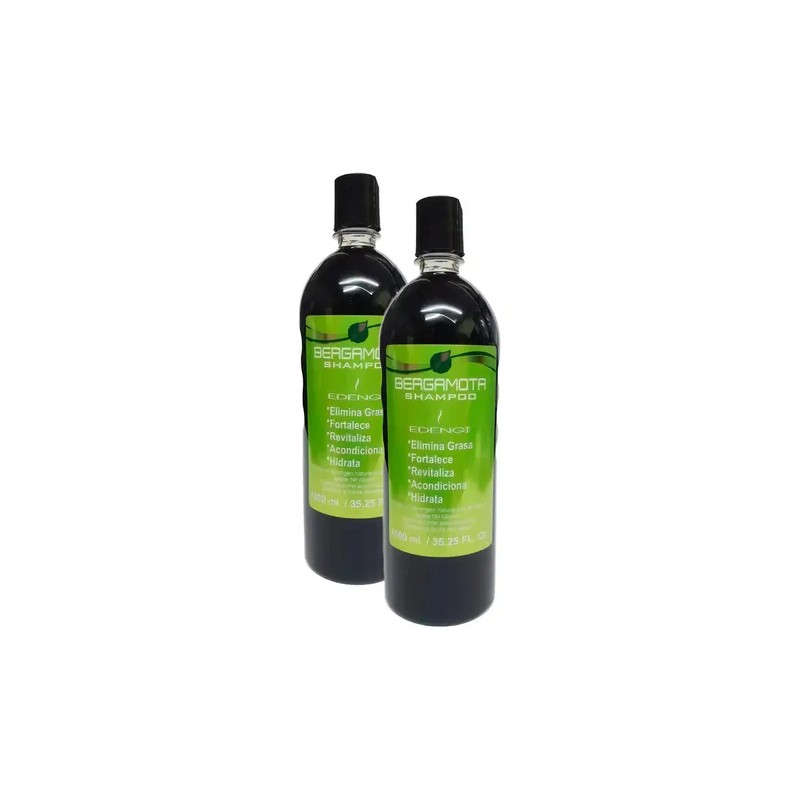 2 Pieza De Shampoo Orgánico Aceite De Bergamota Un Litro