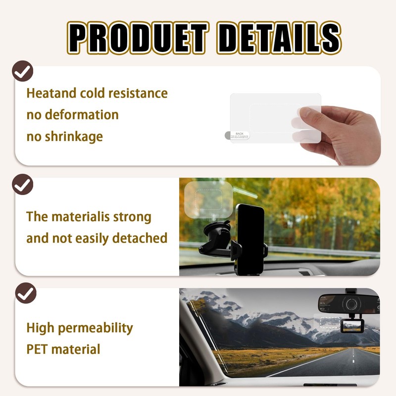 8Pcs Dashcam Windshield Sticke Clear Electrostatic Stickers Sticker Shield for