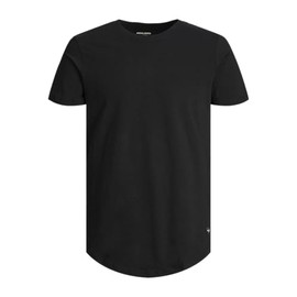 JACK & JONES Men's Long Line Fit T-Shirt JJENOA TEE SS Crew Neck NOOS Black XX-Large