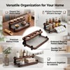2 Pack 11.2 Inch Wood Riser Decorative Tray - Double