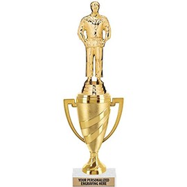Crown Awards Judo Trophy, 11" Gold Cup Judo Trophies with Engraving Included, 10 Pack Prime