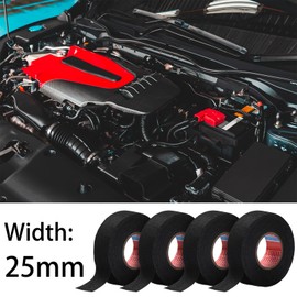 Outus 8 Rolls 1 Inch x 49.2 ft Wire Harness Tape Wire Loom Tape Automotive Cloth Tape High Temp Electrical Wrap Noise Damping Heat Proof Adhesive Fabric Tape for Protection Insulation Cable