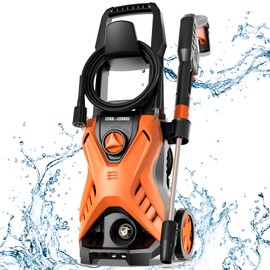 Rock&Rocker Electric Pressure Washer, Power Washer 2150 PSI 1.6 GPM Portable Car Washer Machine with Adjustable Spray Nozzle, Foam Cannon, Ideal for Home/Car/Driveway/Patio Cleaning, Orange (HX13S)