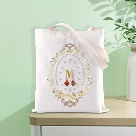 Jesus Gift Baptism Gift Marian Catholic Gift Miraculous Medal Tote Bag Religious Gift Immaculate heart of Mary Gift (M cross TC)