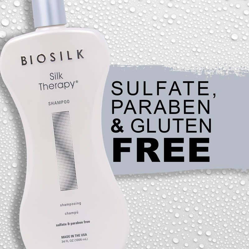 BioSilk Silk Therapy Shampoo, Gentle Hair Cleanser Delivers Healthy &