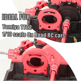 Motor Mount Steering Knuckles Kit Suspension Arm Shock Tower Battery Plate Bumper Bracket Steering Assemby Set for Tamiya TT02 Aluminium Upgrade Part 1/10 On Road Touring Rally Racing Car