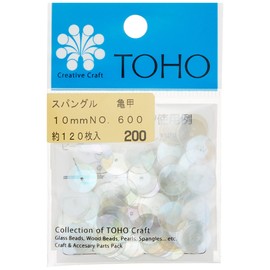 TOHO #600 Spangle Turtle Shell Approx. 0.4 inches (10 mm), Transparent Aurora, Approx. 120 Sheets