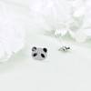 Panda Earrings for Women 925 Sterling Silver Asymmetrical CZ Panda