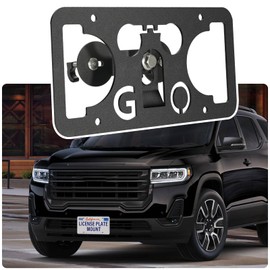 No Drill License Plate Holder Compatible with GMC Acadia 2013-2023 Front Grille License Plate Mount Bumper Bracket Holder Car Tag Frame Anti-Theft Adapter Accessories