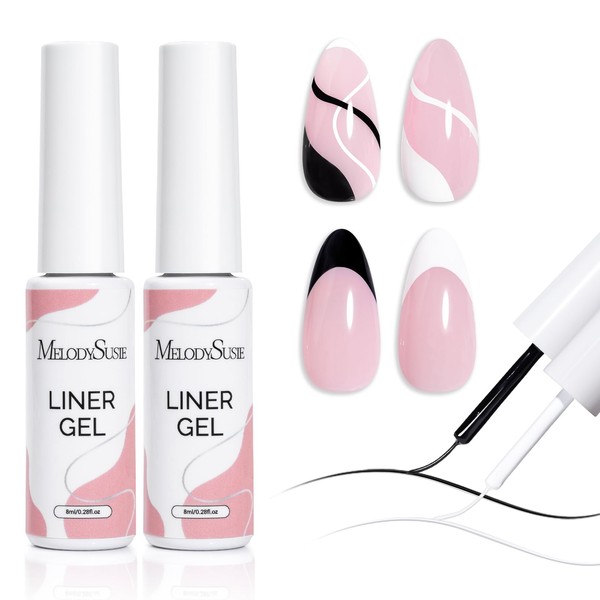 MelodySusie 2Pcs Gel Liner Nail Art Polish,for Line and Patterns