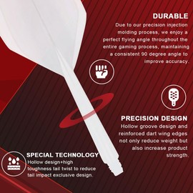 Voarge 3 Pcs Integrated Dart, Transparent Darts Shaft &Flight Combo Standard Flights Anti Break, Professional Darts Accessories