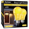 Wiyifada LED Bug Light Bulbs Outdoor 2 Pack, 9W Amber