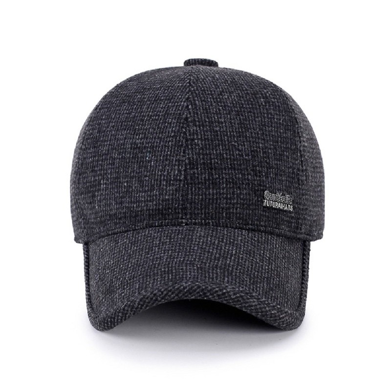 Men's Winter Warm Wool Woolen Tweed Peaked Baseball Cap Hat
