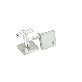 Square Cufflinks with ‘4’ Engraved - 4th Anniversary