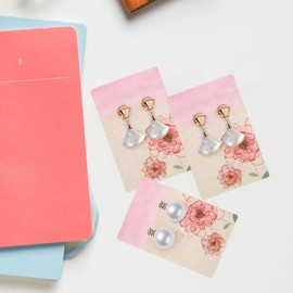 TEHAUX 100pcs Floral Pattern Jewelry Display Card ear studs card necklace packaging cards necklace cards pendant necklace cards for necklace display Paper accessories cardboard