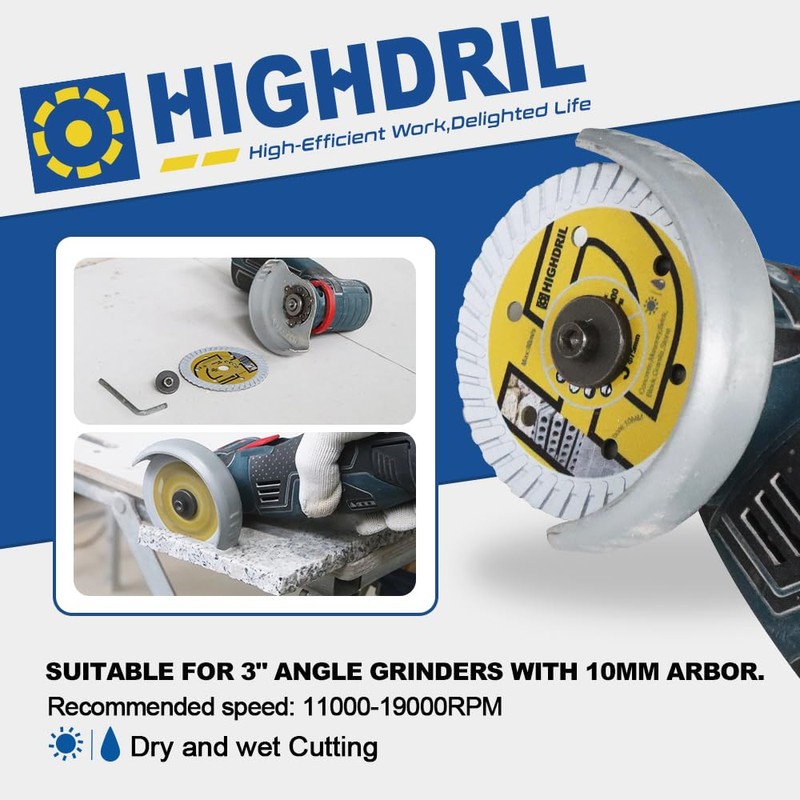 HIGHDRIL Diamond Cutting Disc for Concrete 75 mm - 3