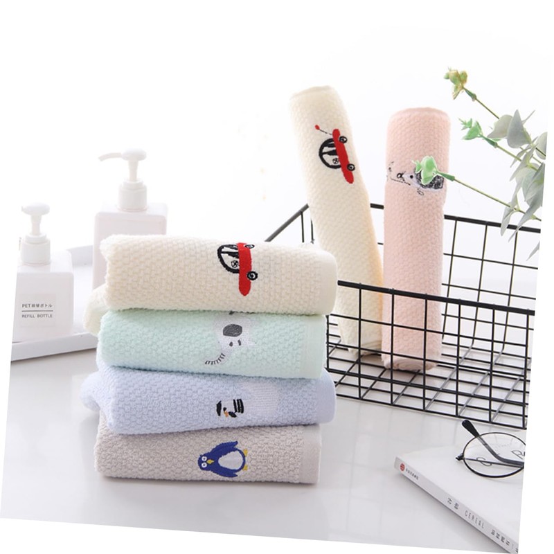 Baluue 5pcs Cotton Face Washing Towels Soft Absorbent Boy Girl