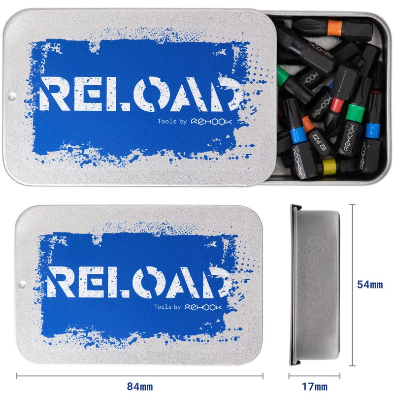 Rehook Reload 30x Mixed Tool bits - 25mm Impact Screwdriver
