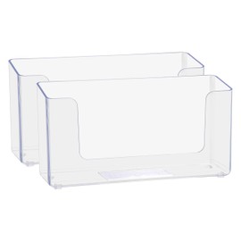 Marketing Holders 2 Pack Brochure Holder 5" Menu Display Postcard Countertop Clear Acrylic Landscape Literature and Printed Material Organizers Take One Horizontal Caddy