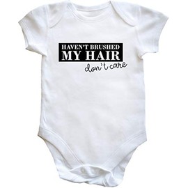 Hippowarehouse I haven't brushed my hair don't care baby vest bodysuit (short sleeve) boys girls