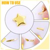 BETESSIN 100 x Mini Star Brads Pattern Clips Metal 8