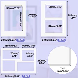 6 Pcs Picture Frame Mount, Board Card Picture Frame Mats, Image Photo Frames Inside Card To Fit, Picture Cardboard Mounts Inside Aperture, Off White Picture Photo Mount, for Graduation Photos Posters