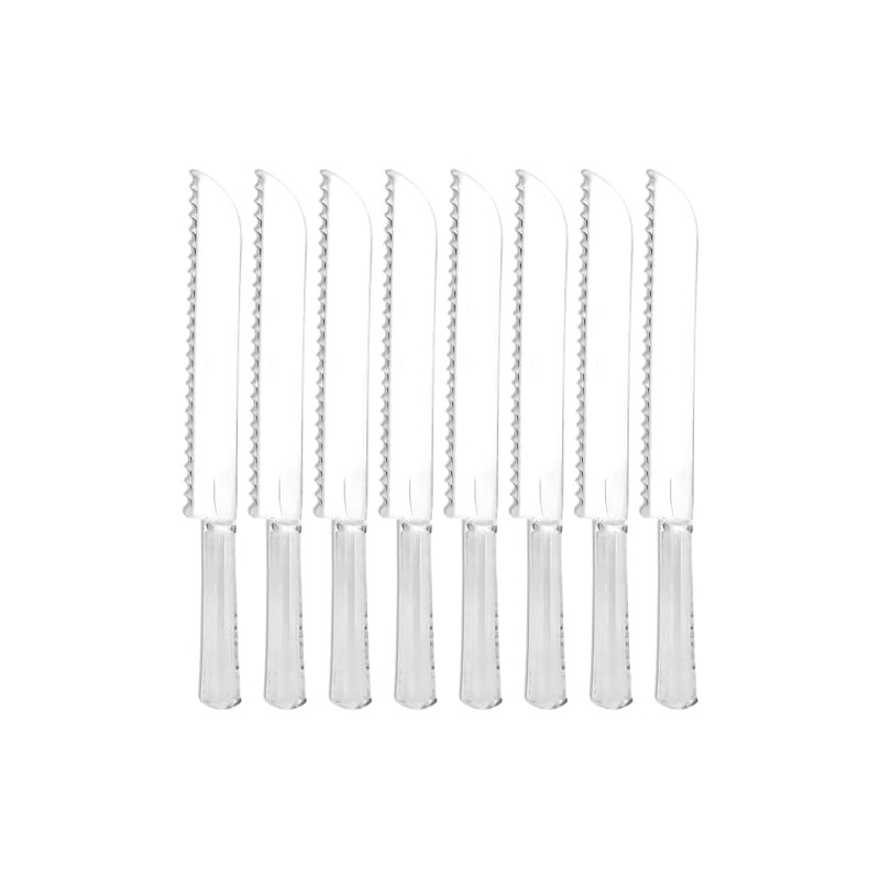 Clear Premium Serrated Knives - Standard Size (2 Pcs) -