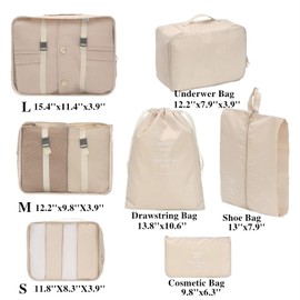 7 Set Packing Cubes for Travel, Packing Cubes Luggage Packing Organizers with Toiletry Bag Suitcase Organizer Bag for Travel, Business.