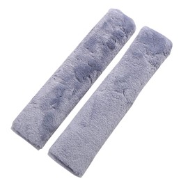 Soft Faux Sheepskin Car Black Seat Belt Cover Pad,Car Safety Seat Belt Strap Shoulder Pad for Adults and Children,Suitable for Car Seat Belt,Backpack,Shoulder Bag,Set of 2 (Gray)