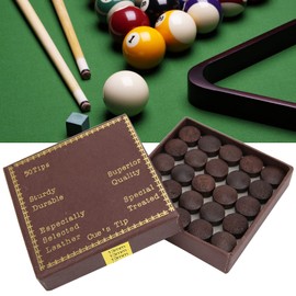 Natudeco 50Pcs/Box Billiard Pool Cue Tips 13mm Snooker Stick Tips Replacement Billiard Accessories with Storage Box Pool Cue Tips Replacement Kit for Nine Ball Accessory