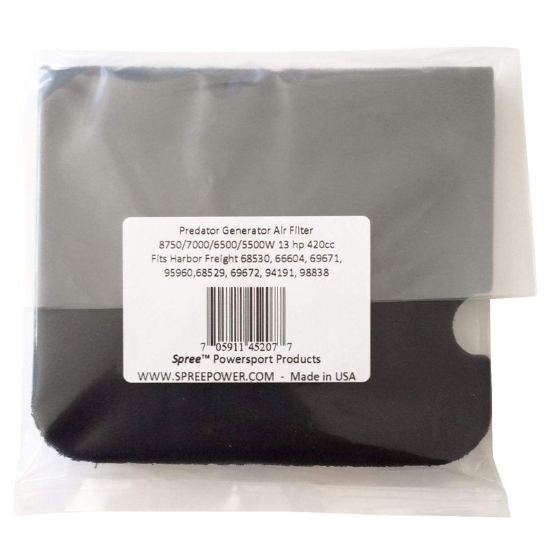 Spree air filter compatible replacement for Predator Generator air filter