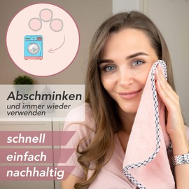 FACES OF FEY Make-Up Magnet – Microfibre Make-Up Removal Wipes – Reusable Face Cleansing Wipes – Make-Up Remover Cloth Washable and Reusable – Pack of 4 25 x 25 cm