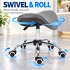 Adjustable Saddle Stool for Salon & Professional Work – Rolling
