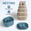ISSEVE 6Pcs/Set Nesting Silicone Food Storage Containers with Lids, BPA